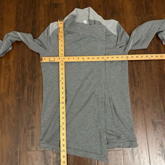 LULULEMON Coast Wrap Jacket Heather Gray Mock Neck Stretch Athleisure - Picture 14 of 15